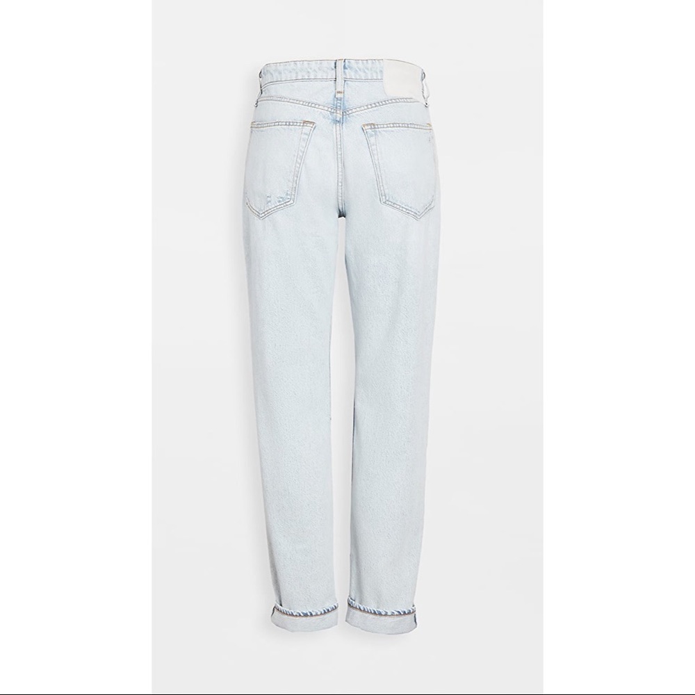 Rag & Bone/JEAN Light Wash Blue Rochelle Distressed Rosa Mid-Rise Boyfriend Jean - Picture 3 of 12